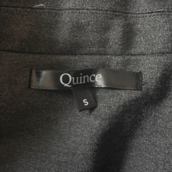 QUINCE gray knit blazer women's size S small business casual career fitted - Picture 8 of 9